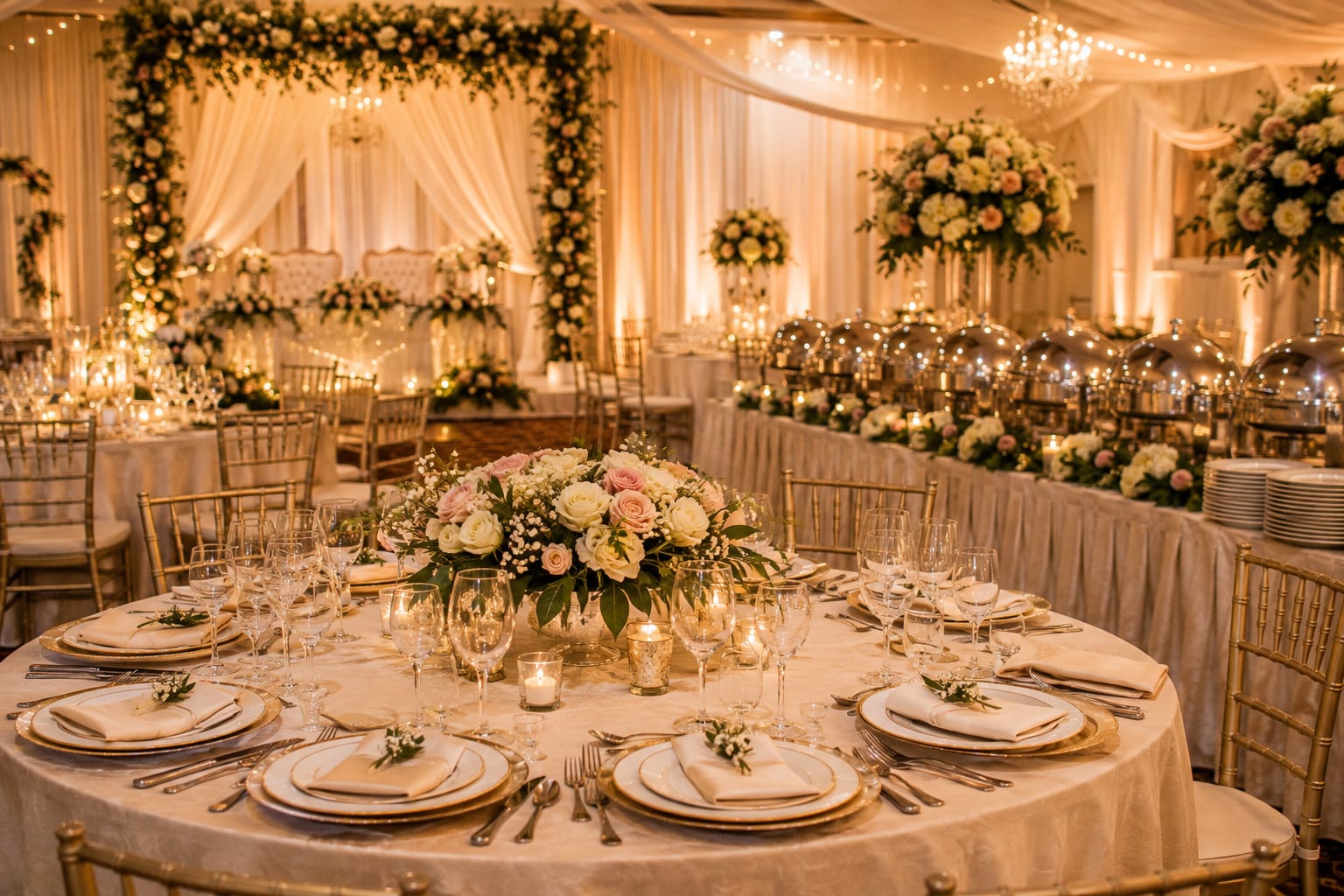 Wedding & Reception Dining presentation at Magnoliya Grand